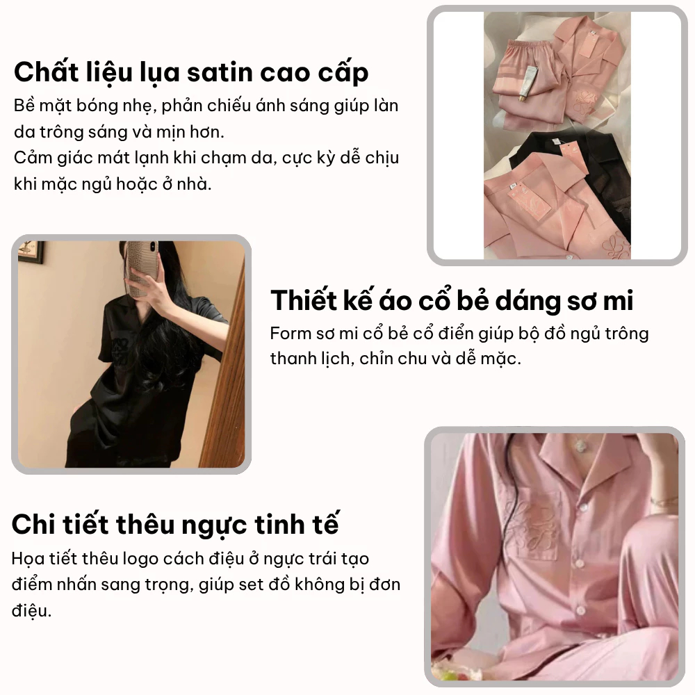 Đồ ngủ nữ pijama đồ ngủ lụa cao cấp phối màu trơn chanh xả cho nàng diện nhà MIMI CLOTHES D1696 - Hình 2