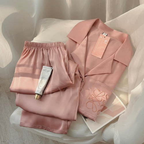 Đồ ngủ nữ pijama đồ ngủ lụa cao cấp phối màu trơn chanh xả cho nàng diện nhà MIMI CLOTHES D1696 - Hình 5