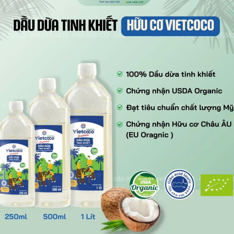 Hướng Dẫn Sử Dụng Dầu Dừa Tinh Khiết Organic VIETCOCO: Giải Pháp Tự Nhiên Cho Làn Da và Tóc Khỏe Mạnh