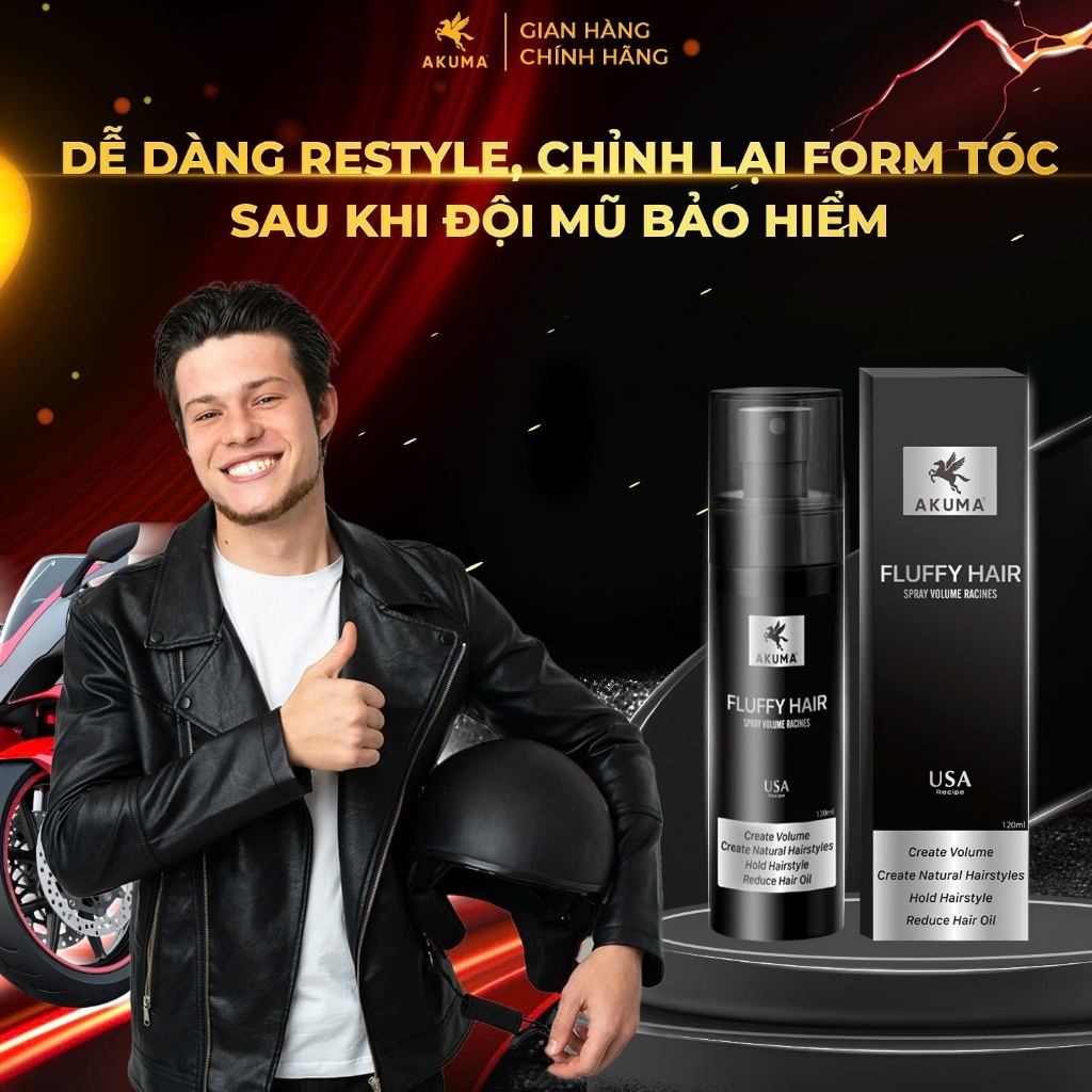 Xịt tạo phồng Akuma Fluffy Hair  giúp tóc bồng bềnh (2)