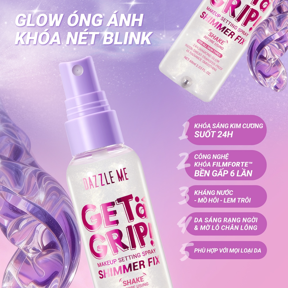 Xịt Khóa Make up Nền DAZZLE ME Setting Spray Matte Fix tr... (2)