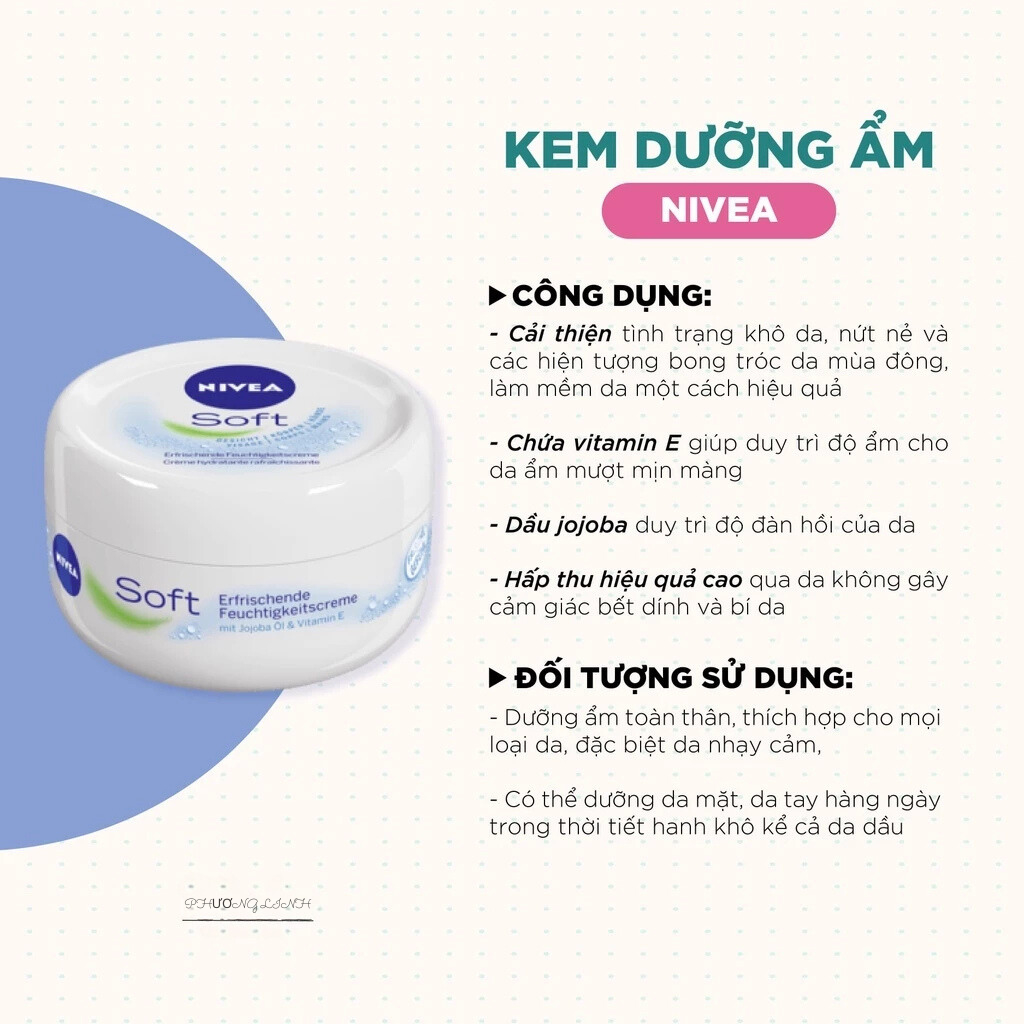 Kem dưỡng ẩm mềm mịn Nivea Soft  cho mặt và toàn thân (2)