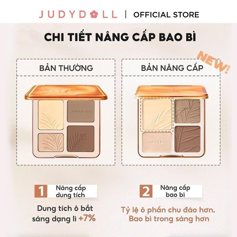 Bảng Phấn Tạo Khối Bắt Sáng 4 Ô JUDYDOLL Highlight & Cont... (2)