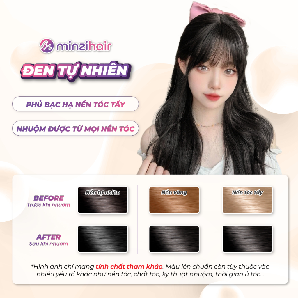 Thuốc nhuộm tóc Màu Đen Tự Nhiên Minzihair (3)