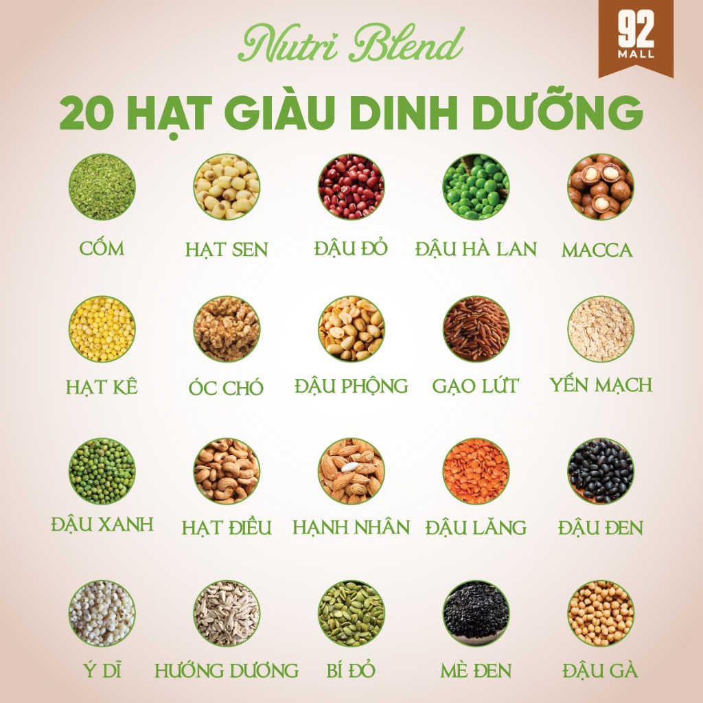 [SET 30 NG�Y] Hạt Nấu Sữa Mix Sẵn 20 Loại Hạt Hữu Cơ Dùng... (3)