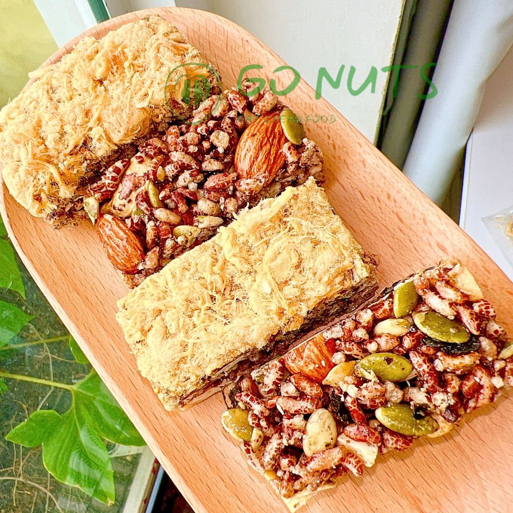 500g Thanh gạo lứt GO NUTS v� ch�  bông/rong bi�n mix hạt... (3)