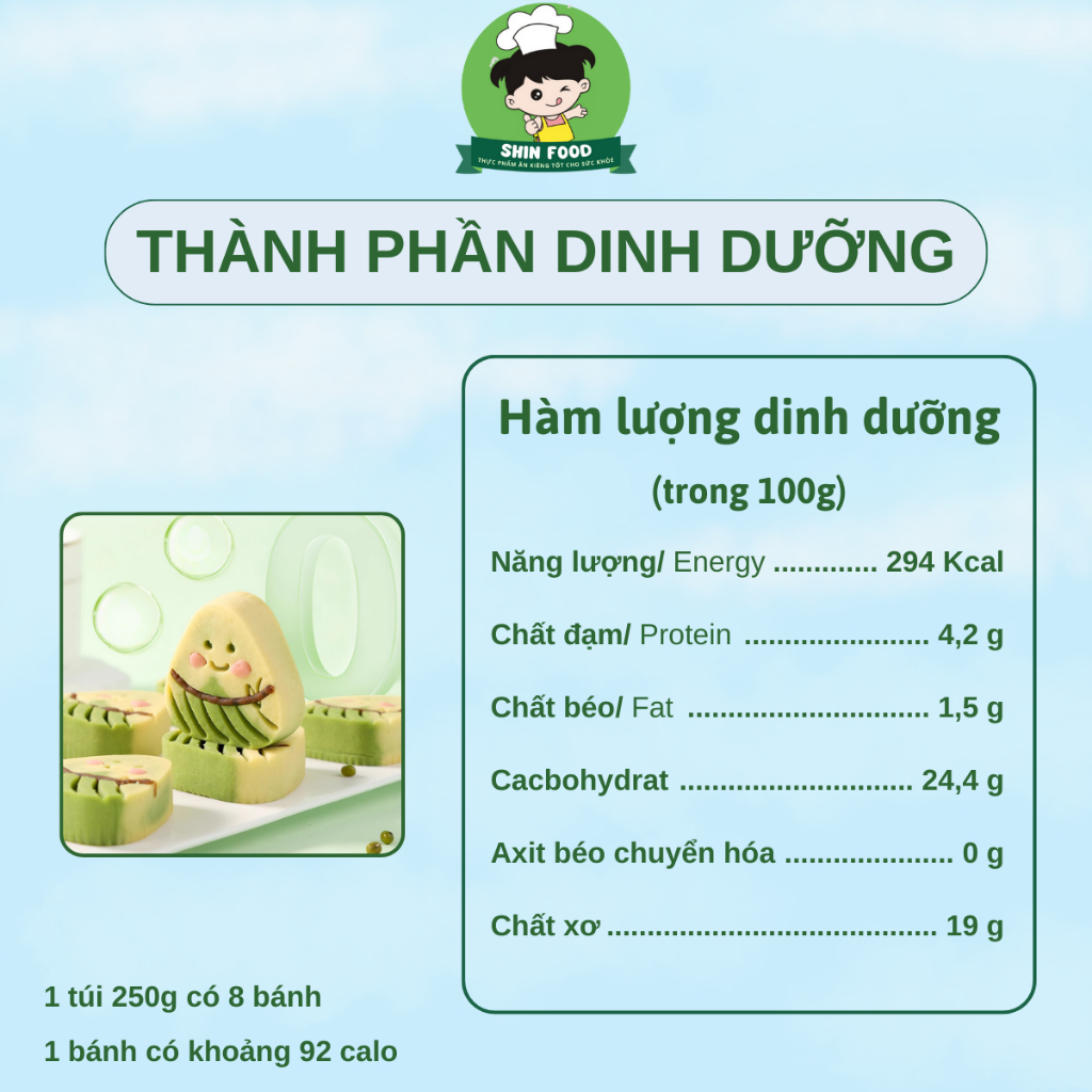 Bánh �ậu Xanh Matcha �t �ư�ng Shin Food �t Calo Healthy (3)