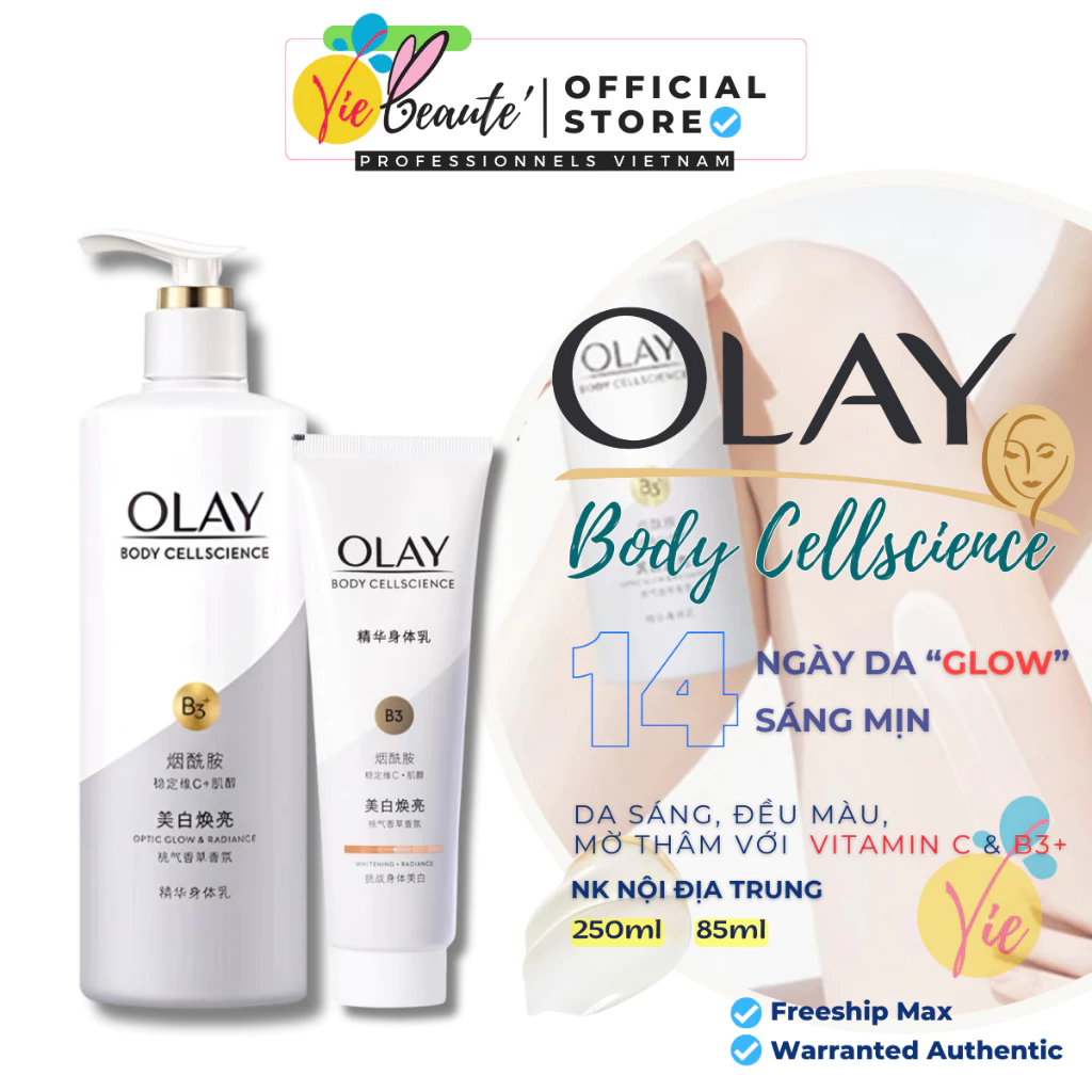 Sữa Dưỡng Thể OLAY Body B3 Vitamin C Optic Glow Radiance (3)