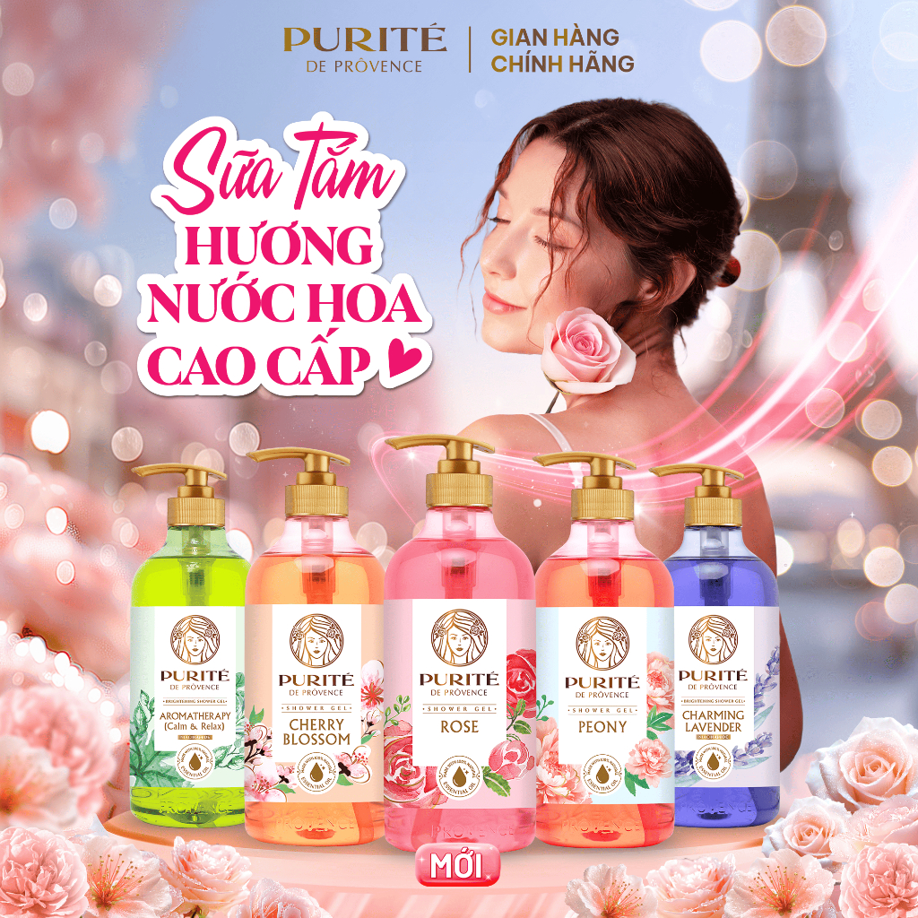 Sữa Tắm Thiên Nhiên PURITÉ Hương Hoa Anh Đào/Hoa Hồng/Hoa... (3)