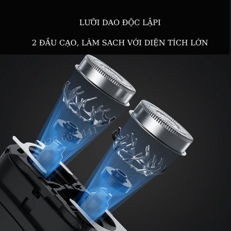 Máy Cạo Râu Mini 2 Lưỡi Cạo Nổi Máy Cạo Râu Đa Năng Đầu C... (3)