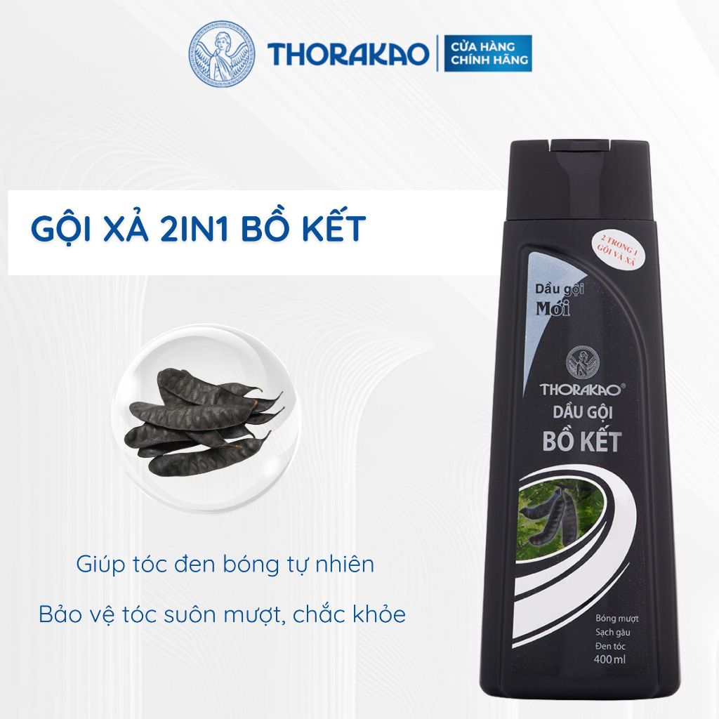 Dầu Gội Bồ Kết Thorakao Dưỡng Tóc Đen Bóng Suôn Mượt / (3)
