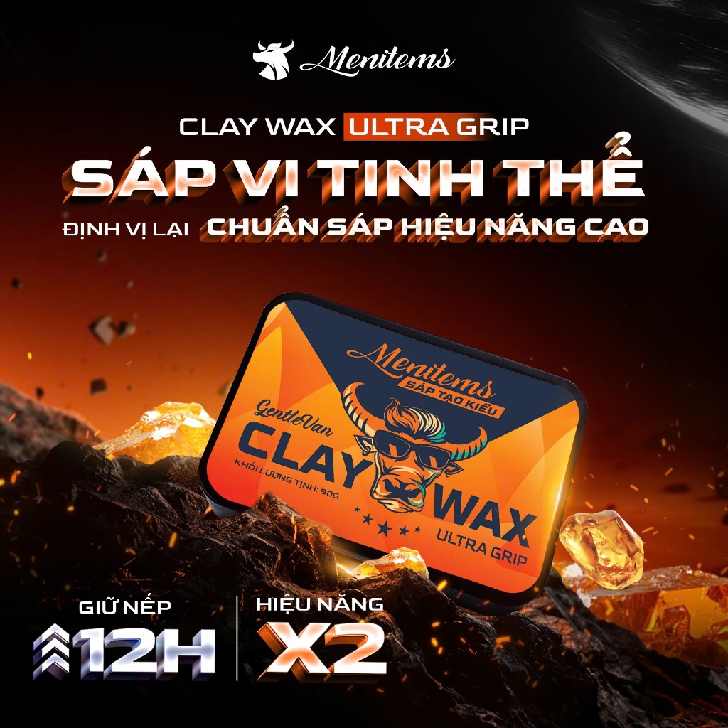 Sáp vuốt tóc Menitems Claywax (3)