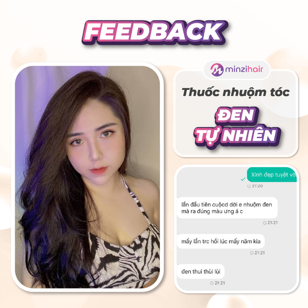 Thuốc nhuộm tóc Màu Đen Tự Nhiên Minzihair (4)