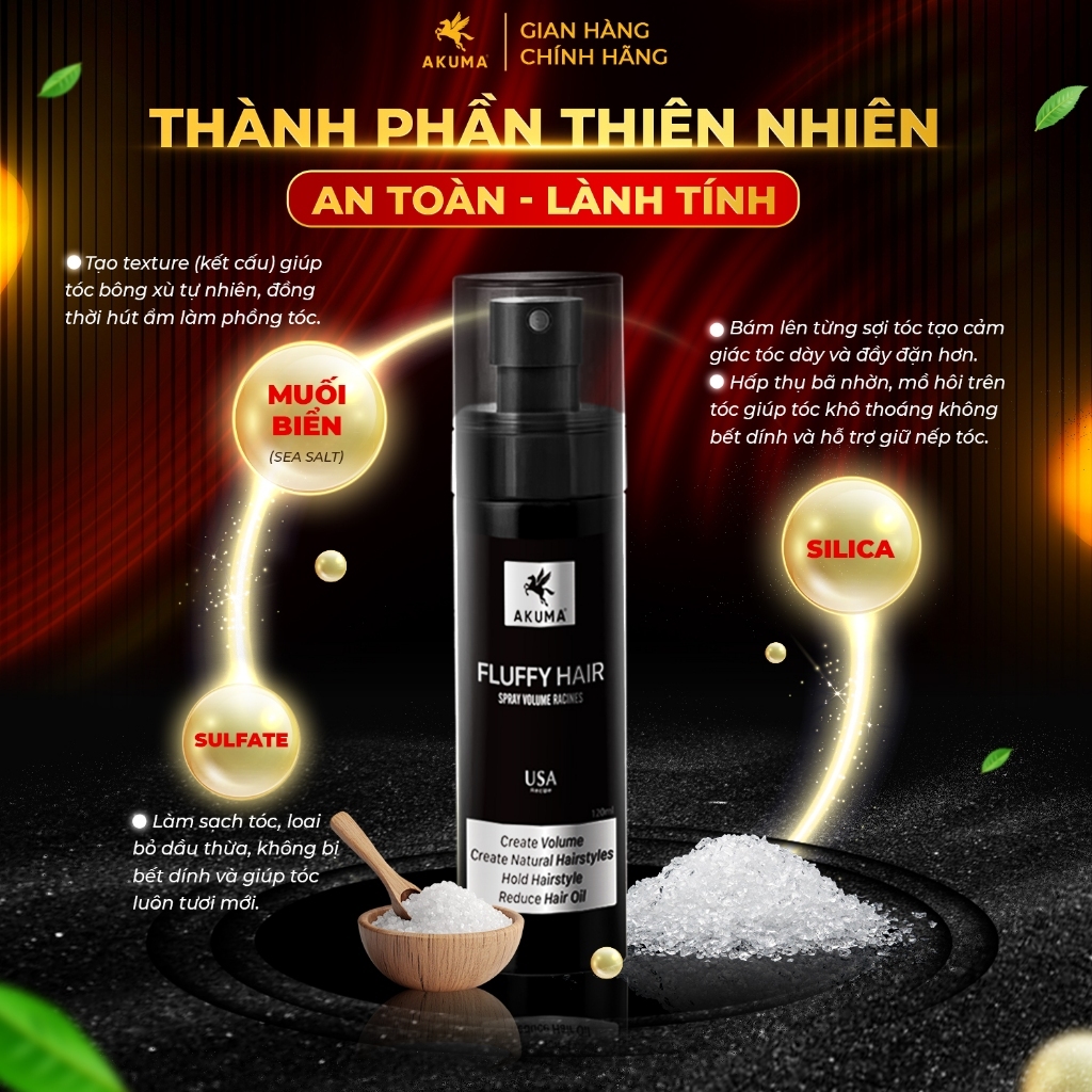 Xịt tạo phồng Akuma Fluffy Hair  giúp tóc bồng bềnh (4)