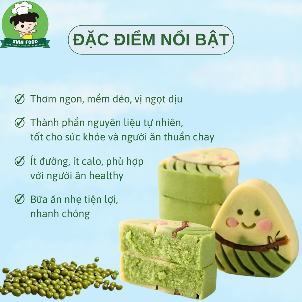 Bánh �ậu Xanh Matcha �t �ư�ng Shin Food �t Calo Healthy (4)