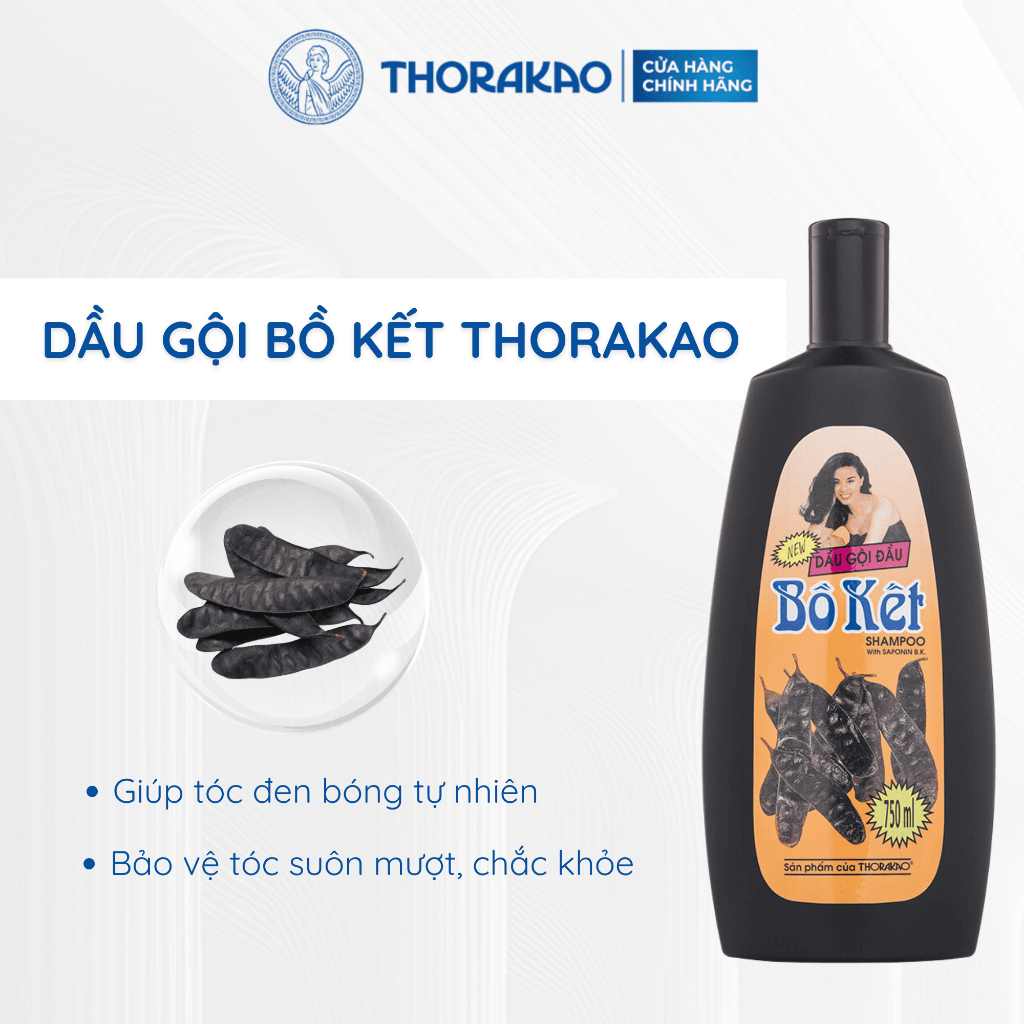 Dầu Gội Bồ Kết Thorakao Dưỡng Tóc Đen Bóng Suôn Mượt / (4)