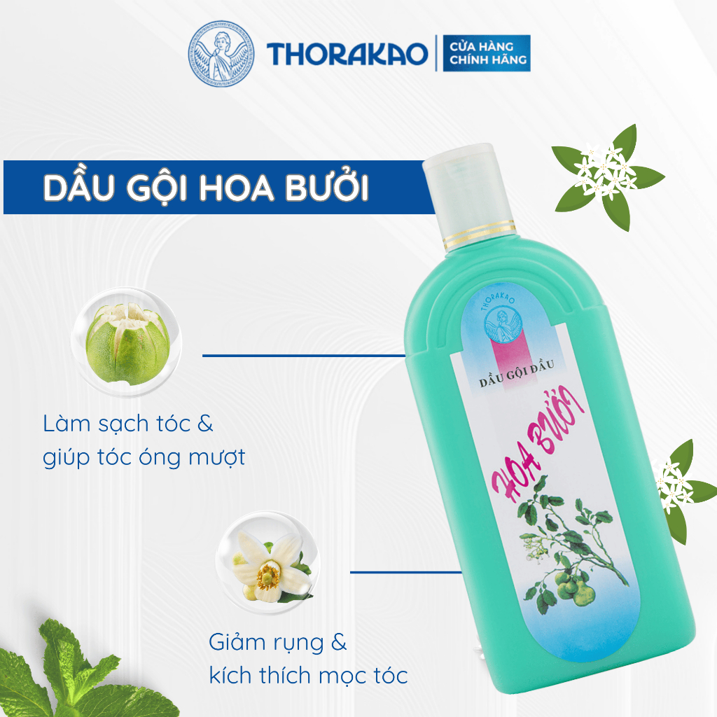 Dầu Gội Hoa Bưởi Thorakao Giảm Rụng Giúp Tóc Bóng Mượt / (4)