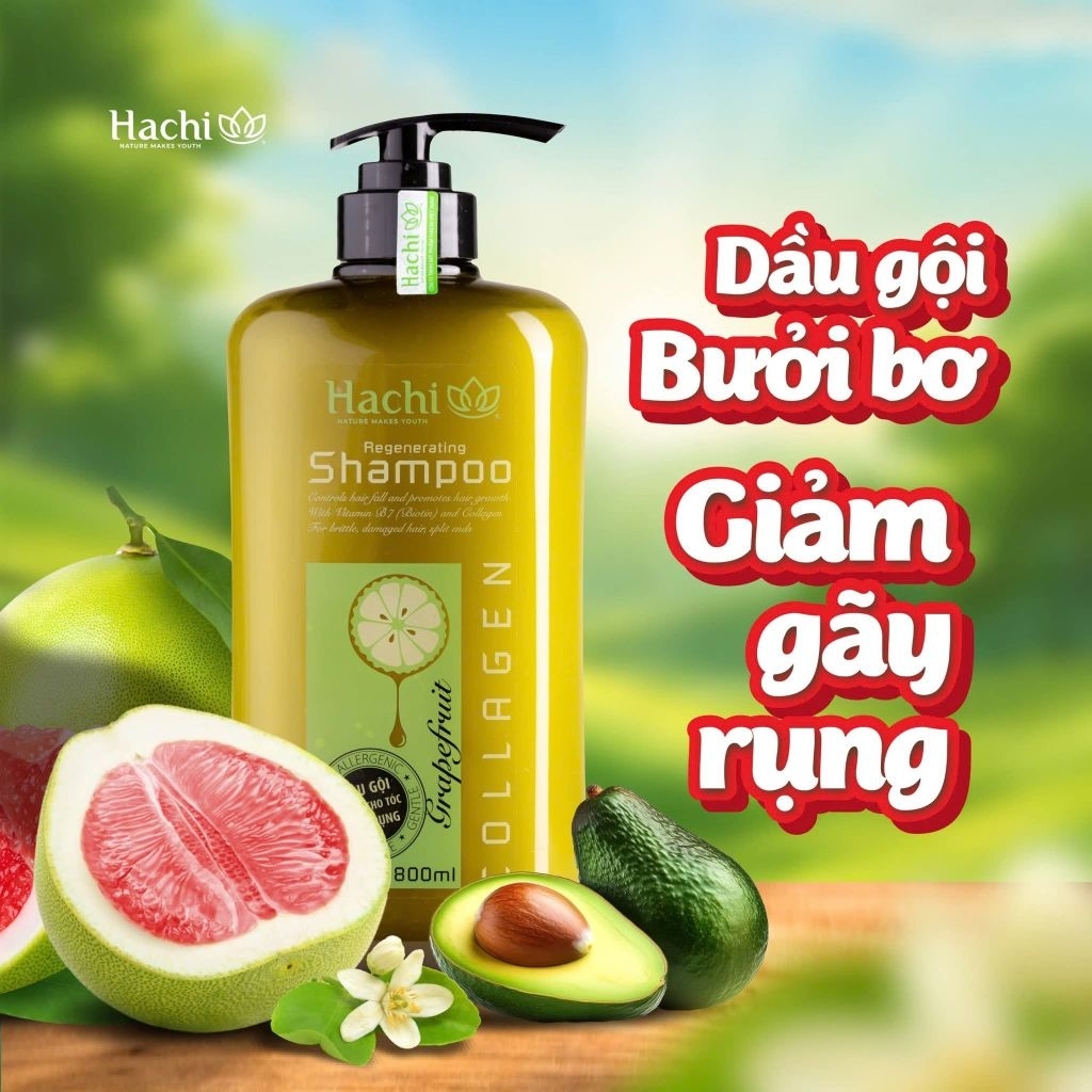 [ ✔️ Chính Hãng ] Cặp dầu Gội & Xả Bơ Bưởi Hachi ngăn ngừ... (4)