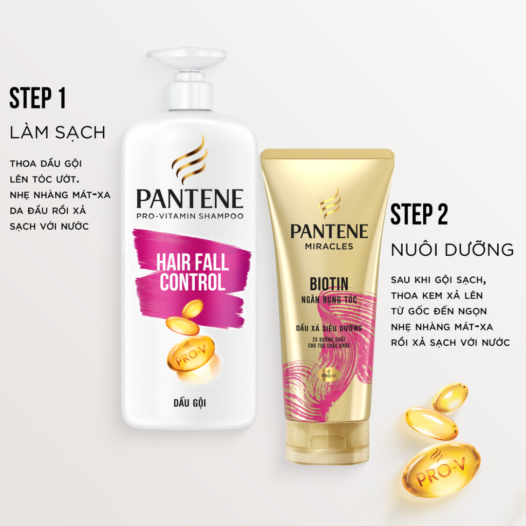 Combo Dầu Gội PANTENE Ngăn Rụng Tóc Chai  + Dầu Xả PANTEN... (5)