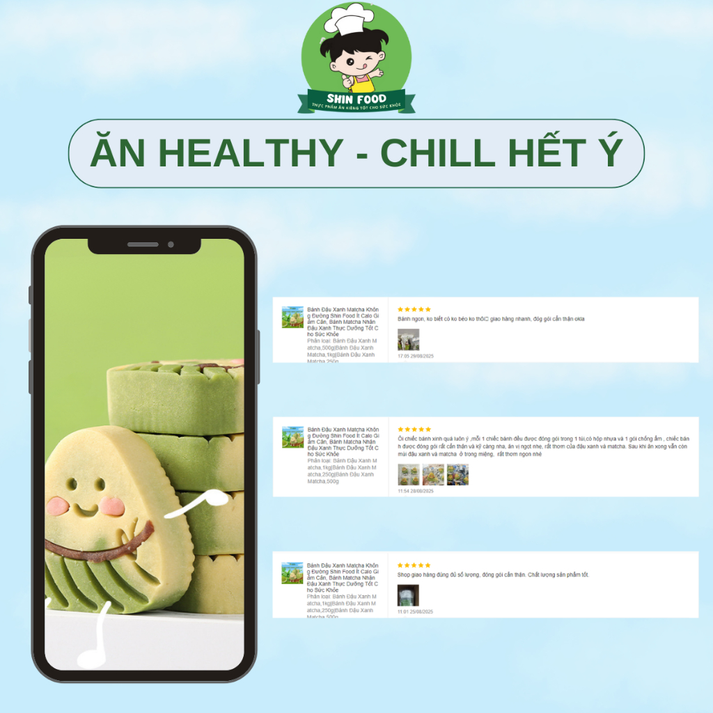 Bánh �ậu Xanh Matcha �t �ư�ng Shin Food �t Calo Healthy (5)