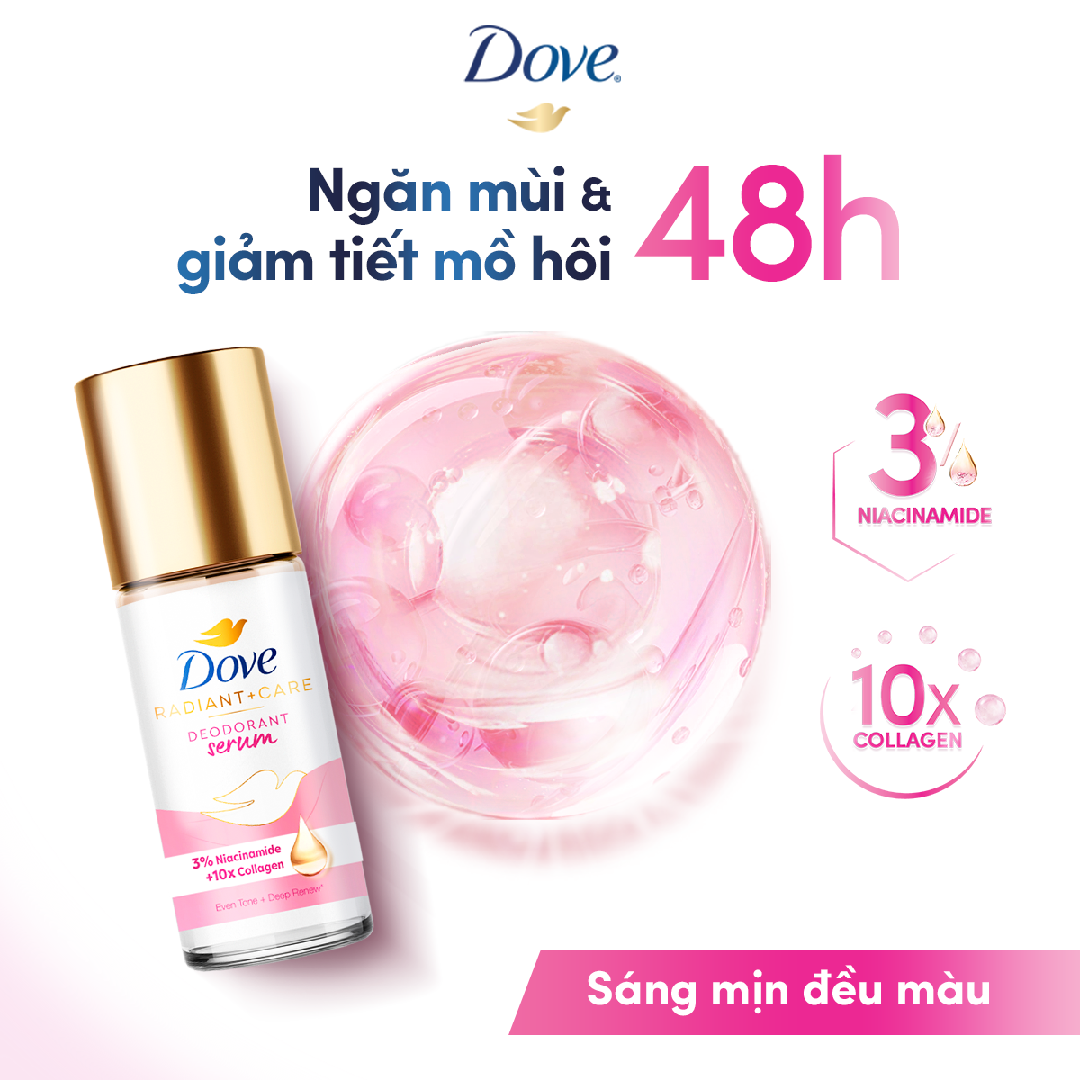 Lăn ngăn mùi dưỡng sáng cao cấp Dove tinh chất serum dành... (5)