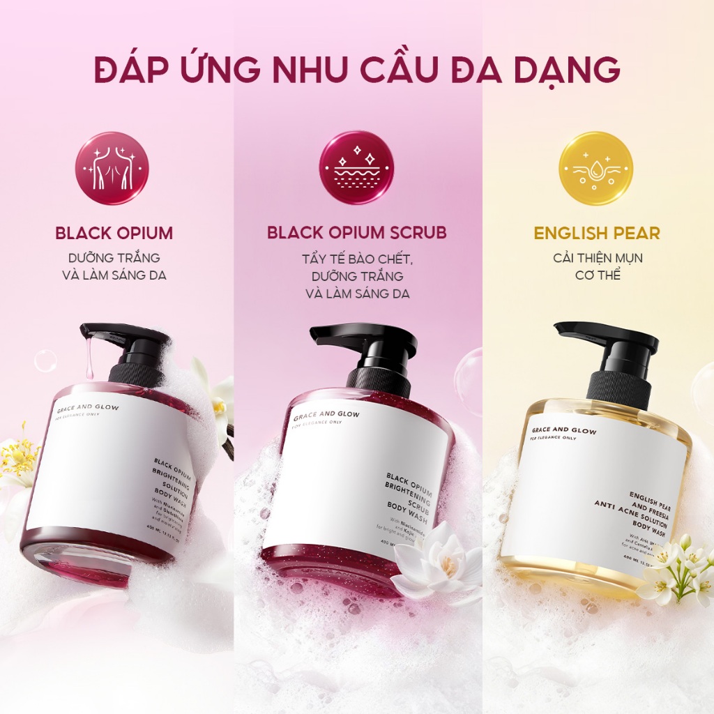 Sữa tắm trắng da hỗ trợ dưỡng ẩm tẩy da chết Grace and Gl... (5)
