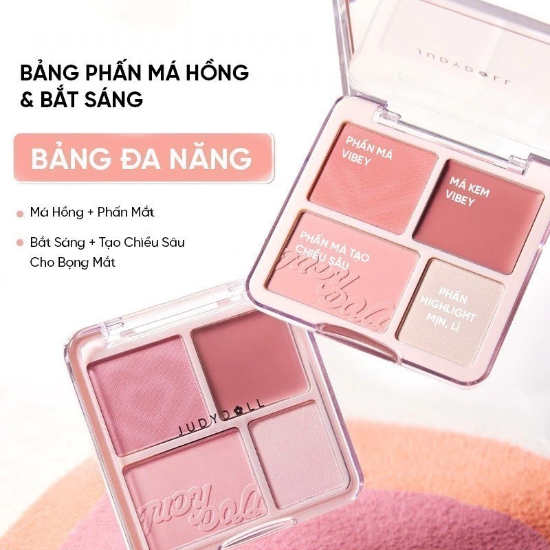 Bảng Phấn Tạo Khối Bắt Sáng 4 Ô JUDYDOLL Highlight & Cont... (5)