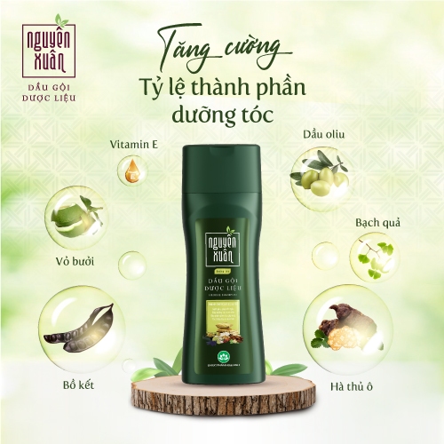 Dầu Gội Dược Liệu Nguyên Xuân Xanh Dưỡng Tóc 365g KM 35g (5)