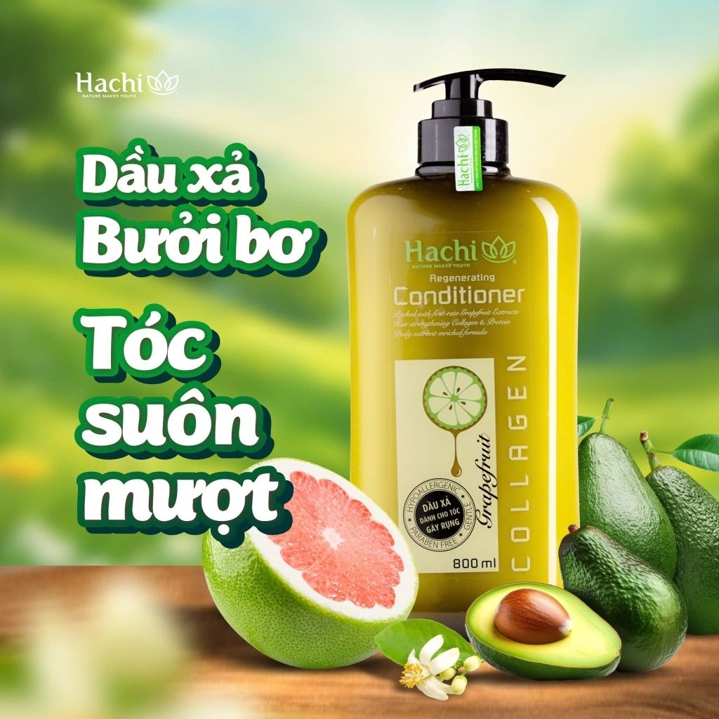[ ✔️ Chính Hãng ] Cặp dầu Gội & Xả Bơ Bưởi Hachi ngăn ngừ... (5)