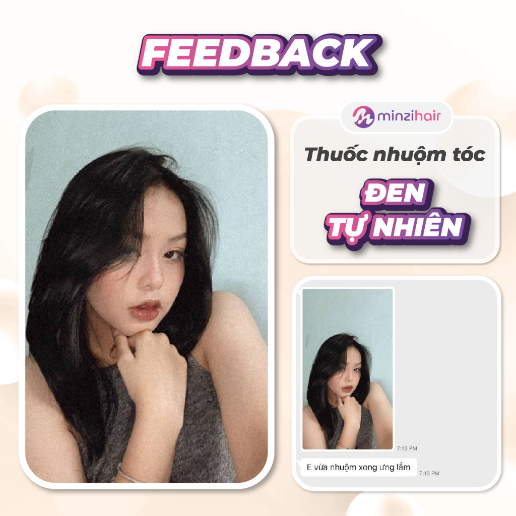 Thuốc nhuộm tóc Màu Đen Tự Nhiên Minzihair (5)