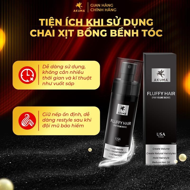 Xịt tạo phồng Akuma Fluffy Hair  giúp tóc bồng bềnh (6)