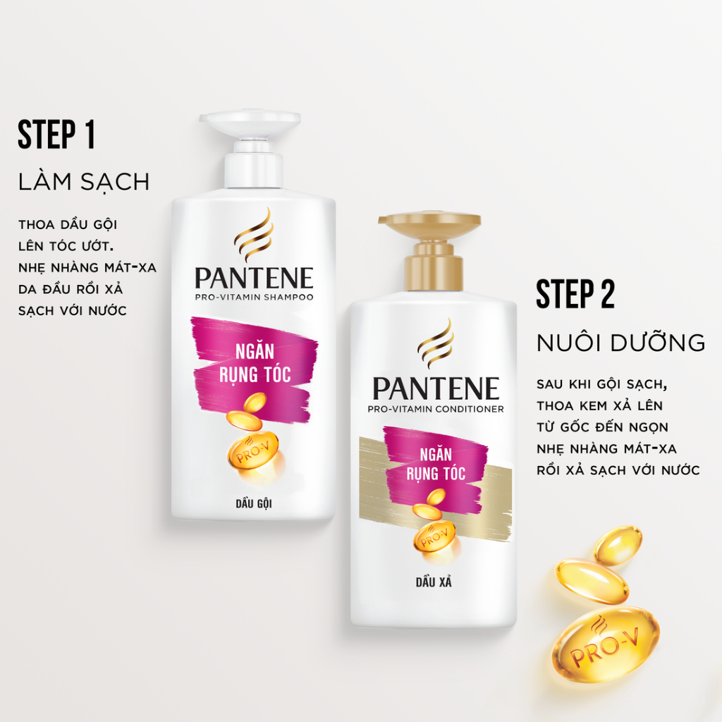 Combo Dầu Gội PANTENE Ngăn Rụng Tóc Chai  + Dầu Xả PANTEN... (6)