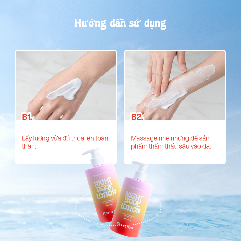 Kem dưỡng body Cao cấp Five Grains dưỡng trắng da Niacina... (6)
