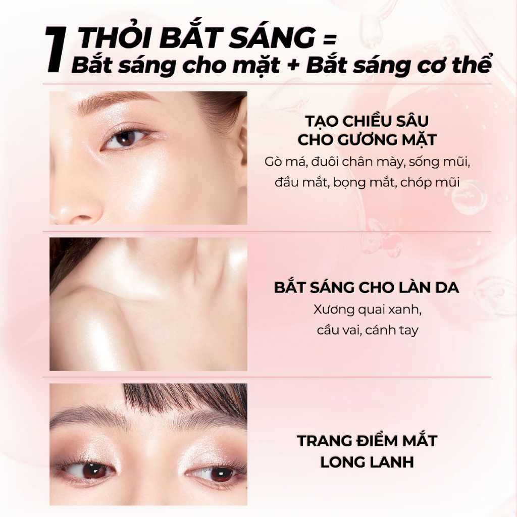 Phấn Bắt Sáng Highlight SACE LADY Dạng Thỏi  Nước Rạng Rỡ... (6)