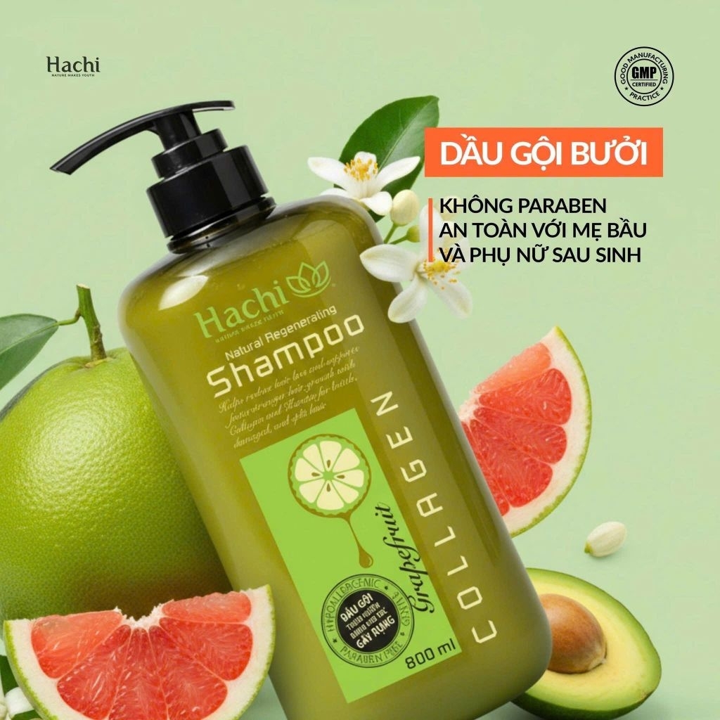 [ ✔️ Chính Hãng ] Cặp dầu Gội & Xả Bơ Bưởi Hachi ngăn ngừ... (6)