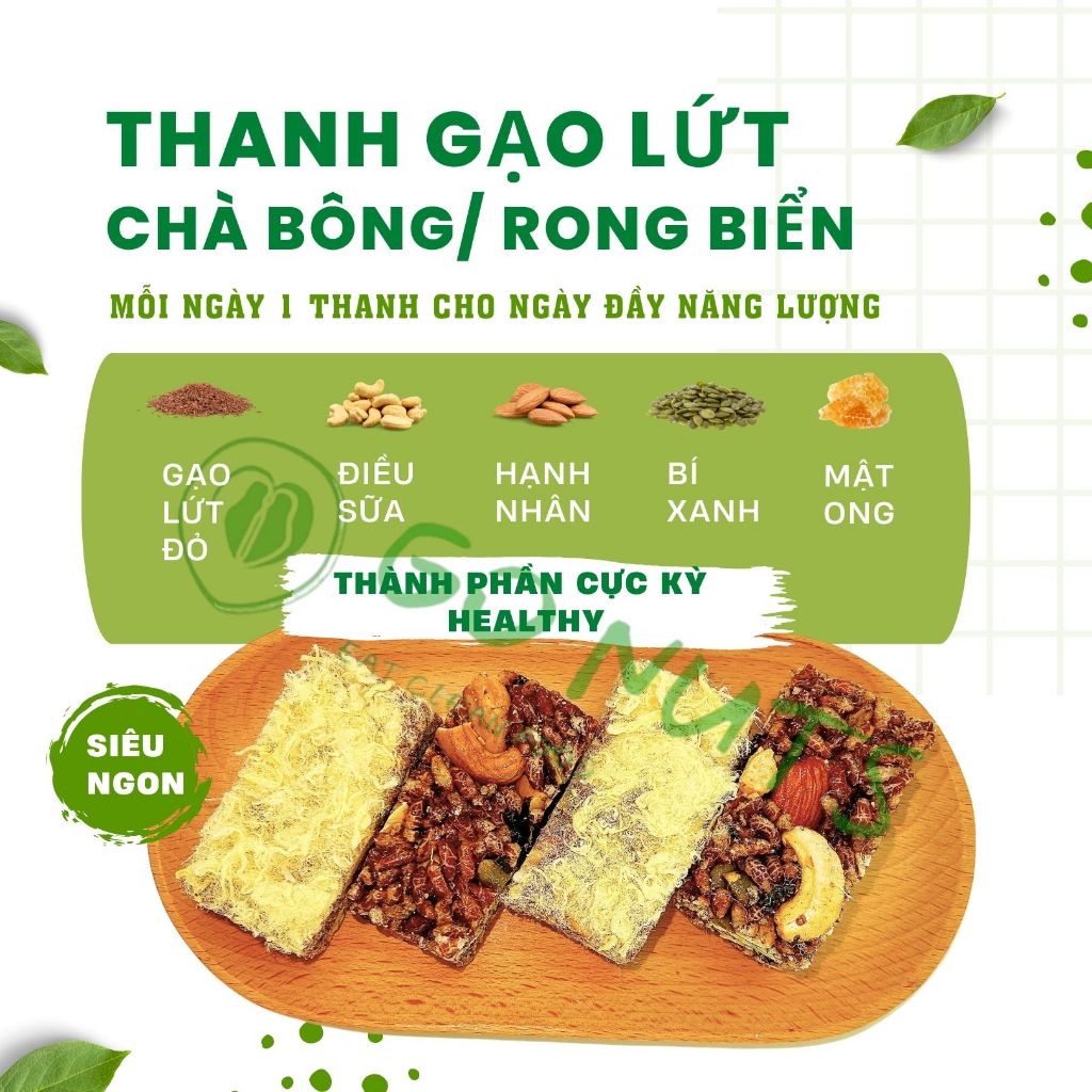 500g Thanh gạo lứt GO NUTS v� ch�  bông/rong bi�n mix hạt... (7)