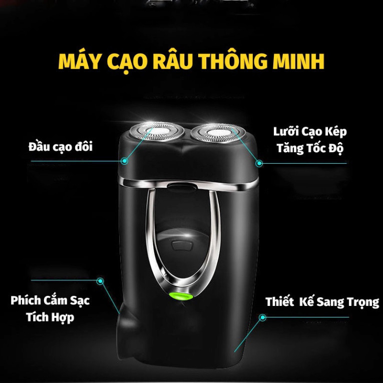 Máy Cạo Râu Mini 2 Lưỡi Cạo Nổi Máy Cạo Râu Đa Năng Đầu C... (7)