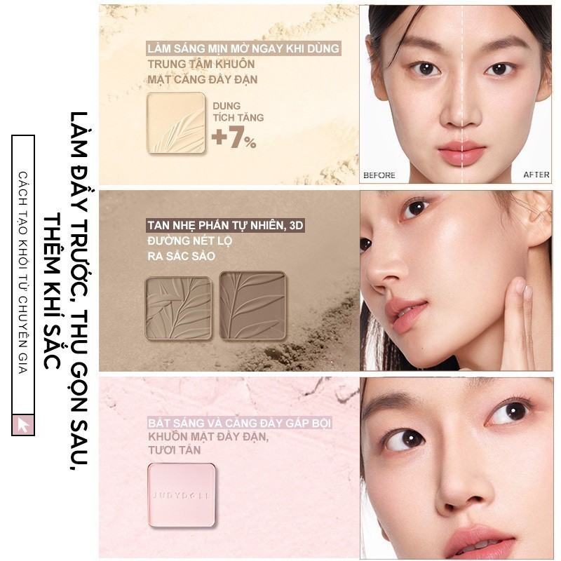 Bảng Phấn Tạo Khối Bắt Sáng 4 Ô JUDYDOLL Highlight & Cont... (7)