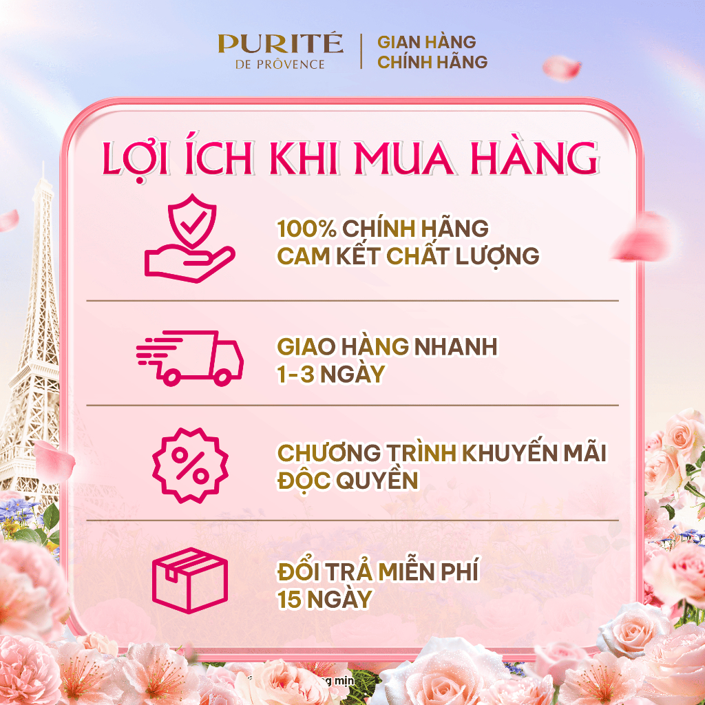 Combo Sữa Tắm PURITÉ 1.1L Hương Hoa Anh Đào/Hoa Hồng và S... (7)