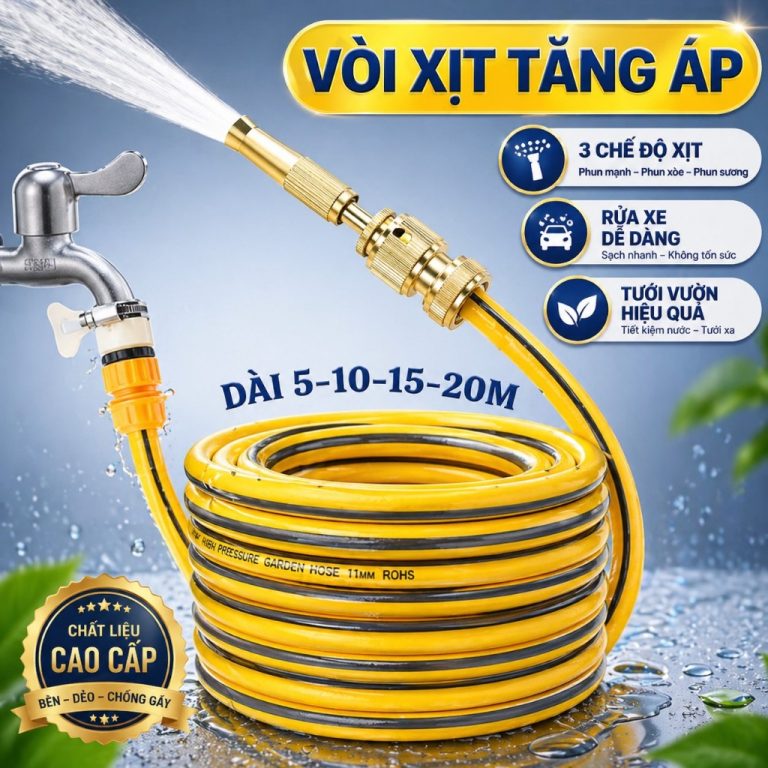 Hướng Dẫn Chọn Mua Set Vòi Xịt Áp Lực Cao: Giải Pháp Tốt Nhất Cho Việc Rửa Xe và Tưới Vườn