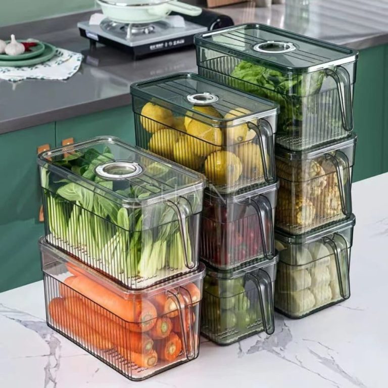 Hướng Dẫn Bảo Quản Rau Củ Tươi Ngon Trong Tủ Lạnh: Hộp Đựng Rau Củ Có Quai Trong Suốt (U8)