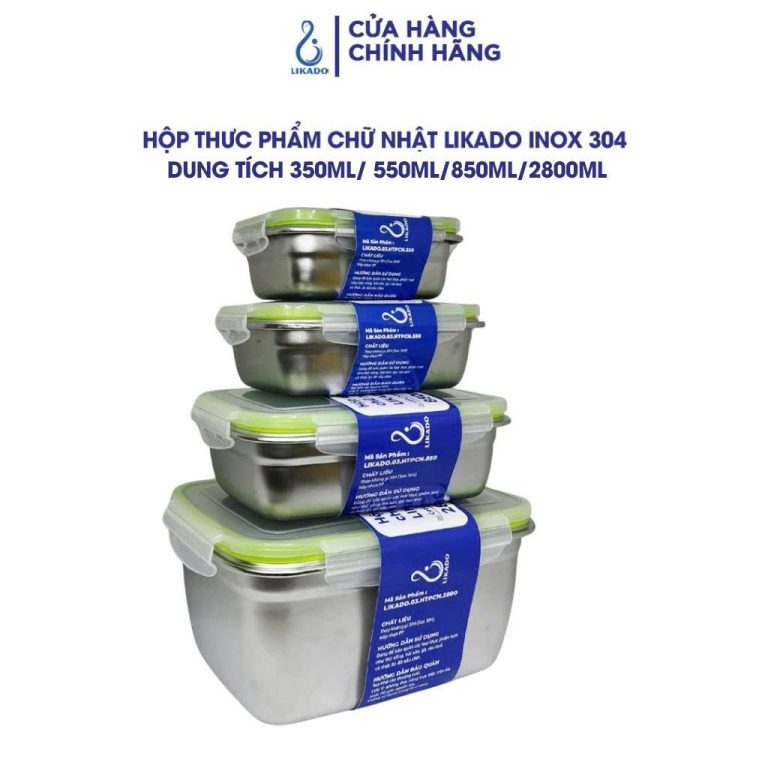 Hộp thực phẩm chữ nhật Likado inox 304: Sự lựa chọn thông minh cho bữa ăn hàng ngày!