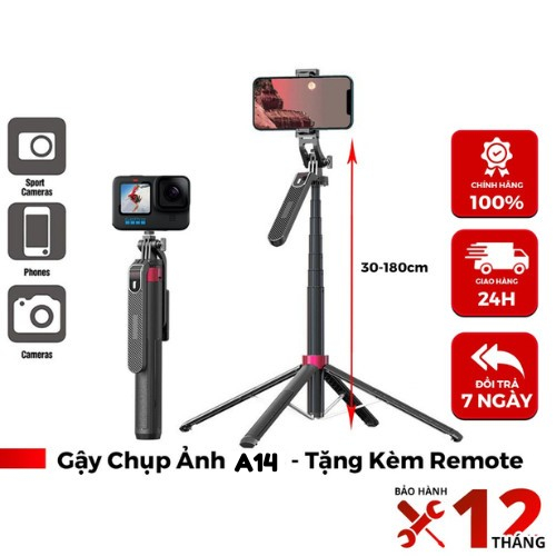 Gậy Chụp Ảnh Selfie 4 Chân A14 – Trợ Thủ Đắc Lực Cho Những Tấm Hình Để Đời