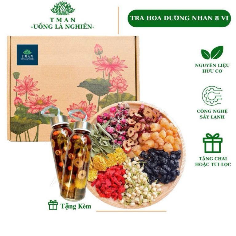 Trà Hoa 8 Vị Dưỡng Nhân: Bí Quyết Đẹp Da, Đẹp Dáng và Thanh Lọc Cho Phụ Nữ Việt