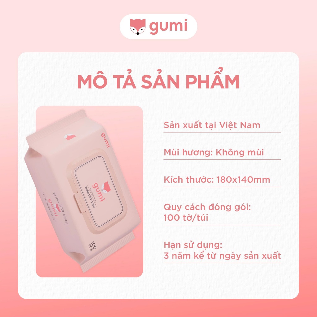 Thùng 10 gói kh�n ư�t Gumi không c�n không parabens cao c... (2)