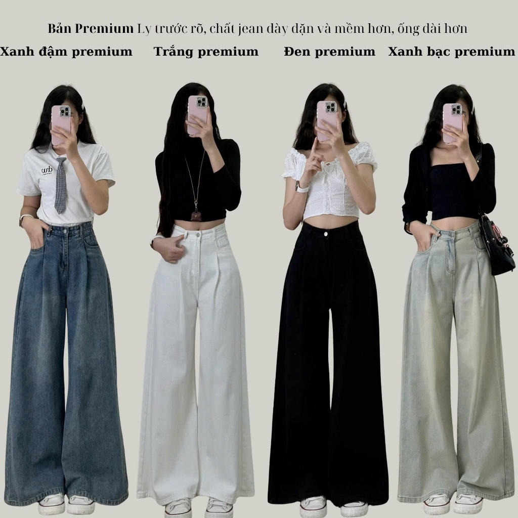 Quần Jean �ng R�ng Retro Nhi�u M� u Quần Bò �ng Suông Uni... (2)