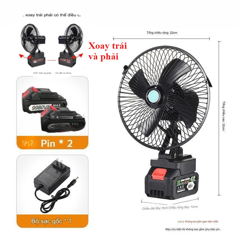 🔥🔥Quạt Tích Điện Pin 10 (2)