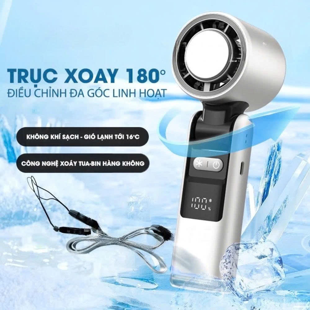 Quạt Tích Điện Mini Cầm Tay Tốc Độ Cao (2)
