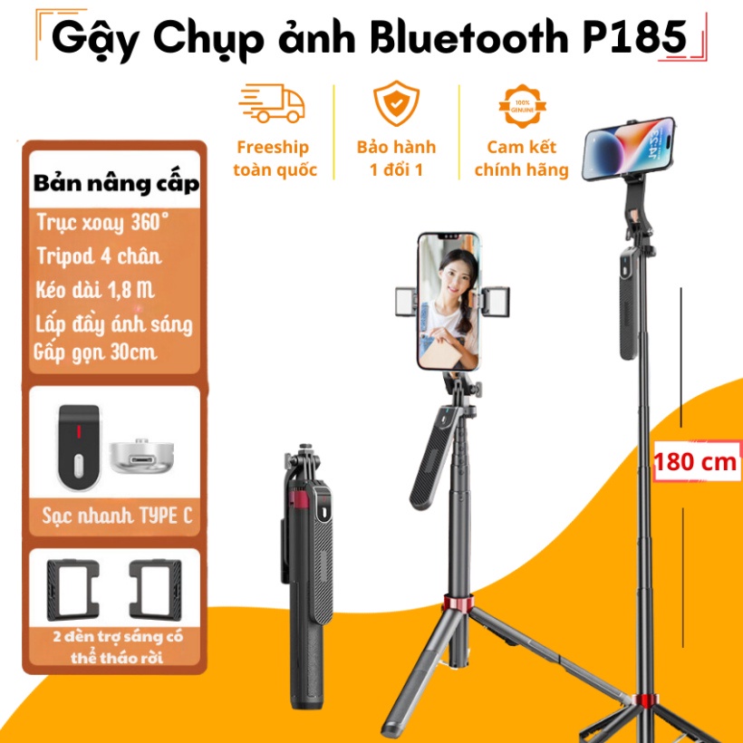 Gậy chụp ảnh 4 chân P185 (2)