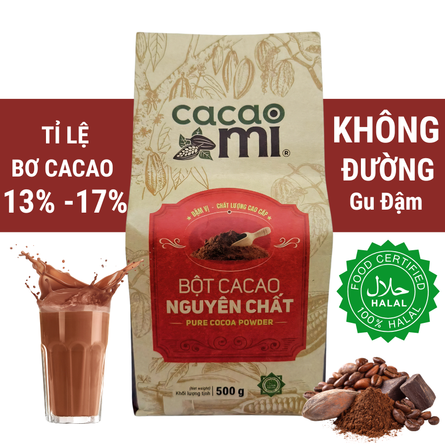 Bột ca cao nguyên chất không đường CACAOMI Premium pha ch... (2)